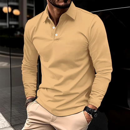 Gideon | Klassisches Langarm-Poloshirt für Herren