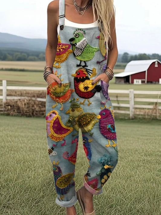 Vintage Floral Damen-Jumpsuit | Stilvoller Sommerkomfort für den ganzen Tag