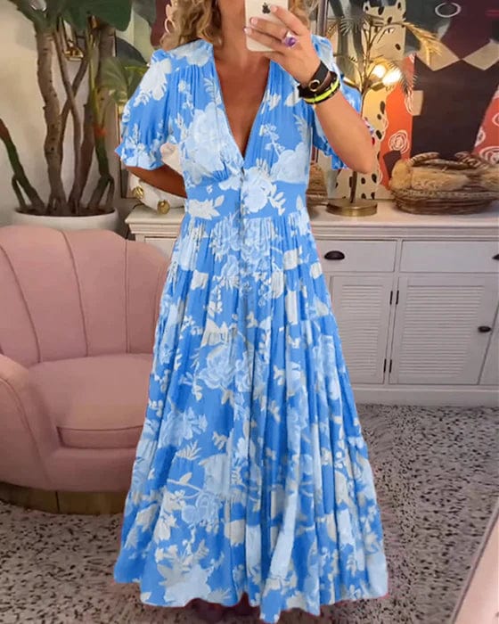 Elina | Elegantes Langarm-Blumenkleid für einen stilvollen Auftritt