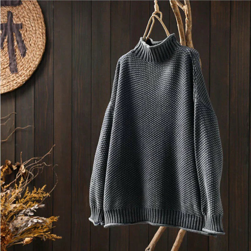 Nanna | Bequemer Pullover mit hohem Kragen