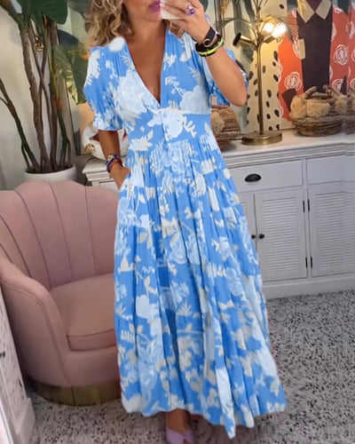 Elina | Elegantes Langarm-Blumenkleid für einen stilvollen Auftritt
