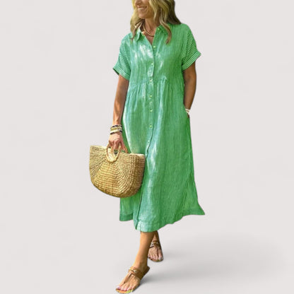 Rea™ | Gestreiftes Hemdblusenkleid für Damen