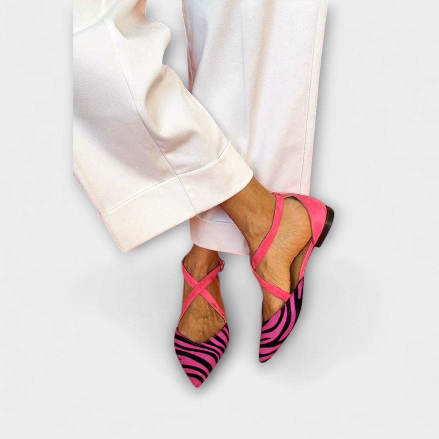 Zarella – Pink Power Zebra Flats