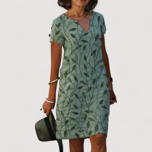 Jeanne | V-Ausschnitt-Kleid mit Print