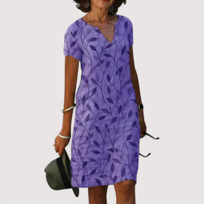 Jeanne | V-Ausschnitt-Kleid mit Print