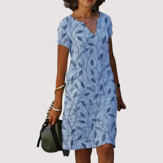Jeanne | V-Ausschnitt-Kleid mit Print