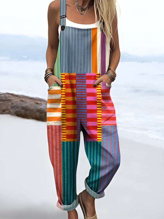 Summer Jumpsuit | Striped Pop Overalls