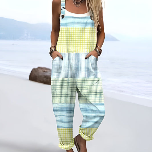 Pastel Checkered Summer Jumpsuit