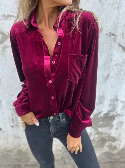Fleur | Elegantes Samt-Hemd