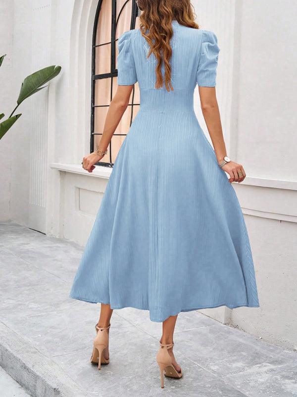 Andrea | Elegantes Midikleid mit stilvollem V-Ausschnitt