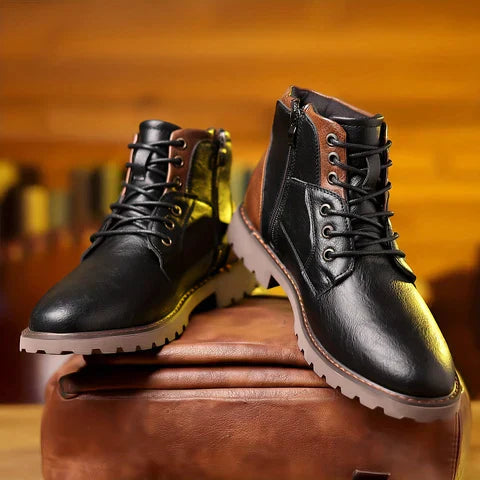 Jethro | Elegante Herren-Lederstiefel mit Schnürung