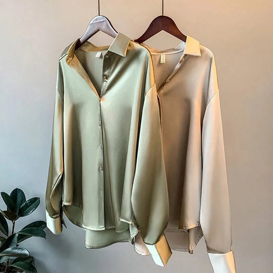 Silcia | Elegante Satinbluse für Damen
