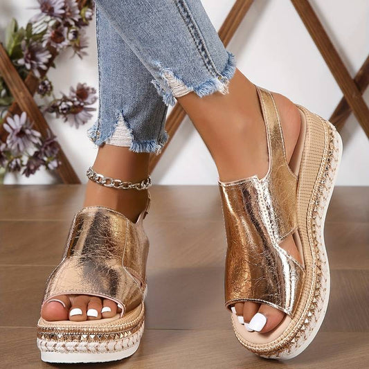 Juliette | Goldene Orthopädische Sandalen