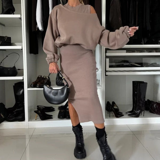 Sandra | Damen Zweiteiliges Set: Ärmelloses Kleid und Top