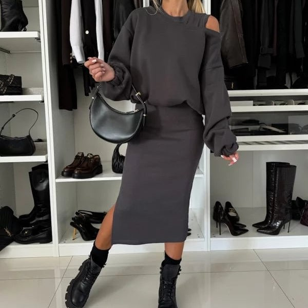 Sandra | Damen Zweiteiliges Set: Ärmelloses Kleid und Top