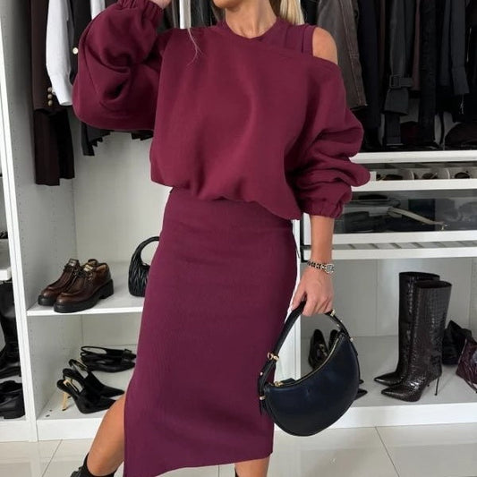 Sandra | Damen Zweiteiliges Set: Ärmelloses Kleid und Top