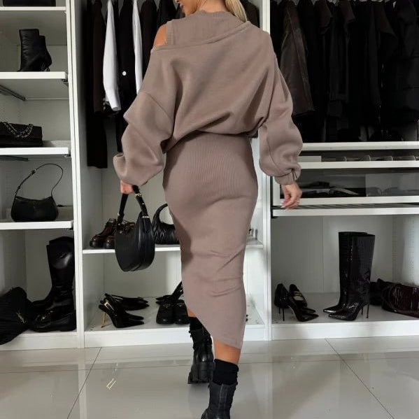 Sandra | Damen Zweiteiliges Set: Ärmelloses Kleid und Top
