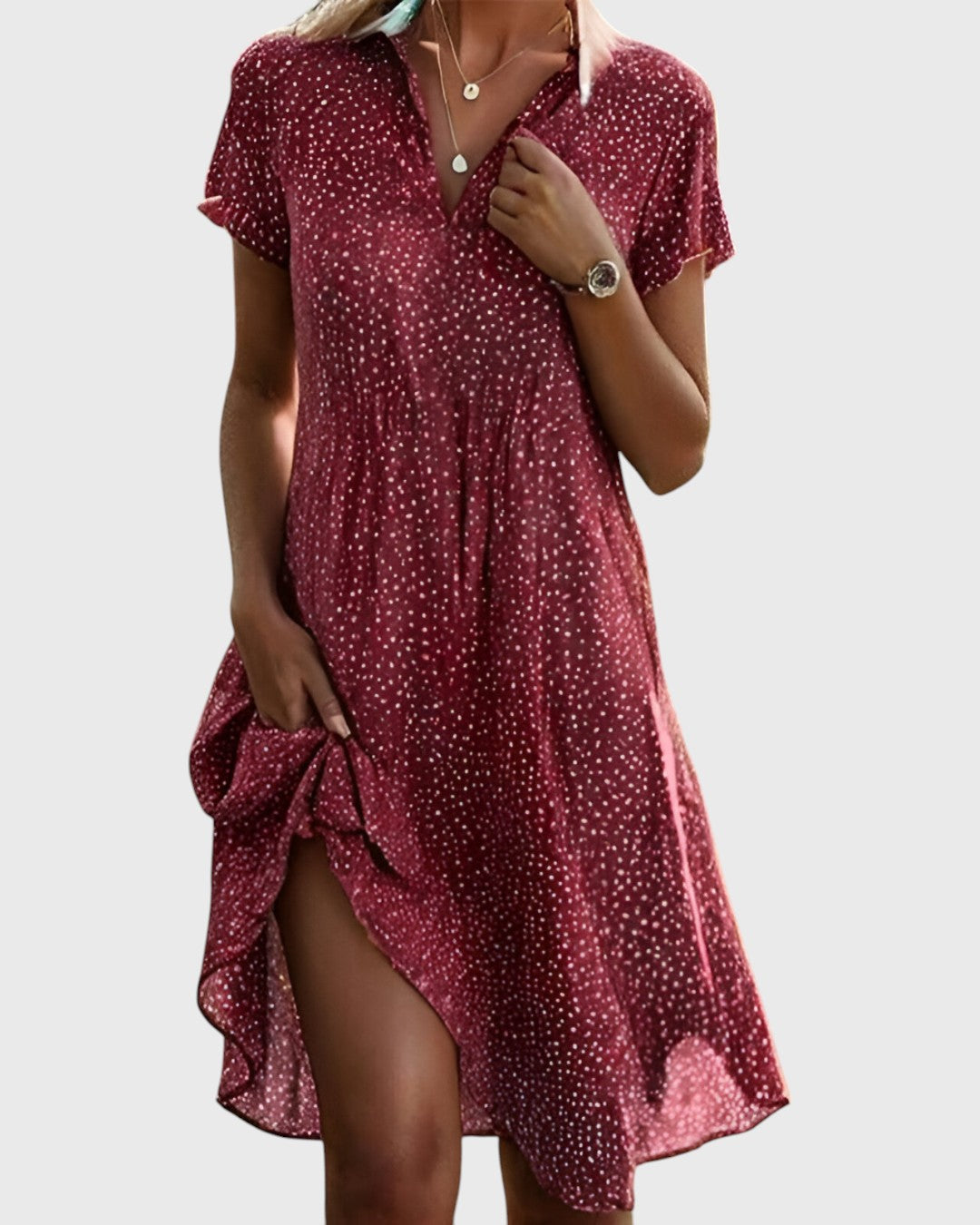 Vittoria | Retro-Charme Polka-Dot Kleid mit Eleganter, Fließender Passform