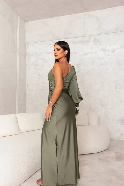 Angela | Elegantes One-Shoulder-Kleid mit femininer Passform